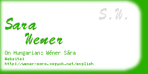 sara wener business card