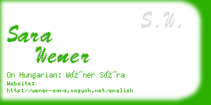 sara wener business card